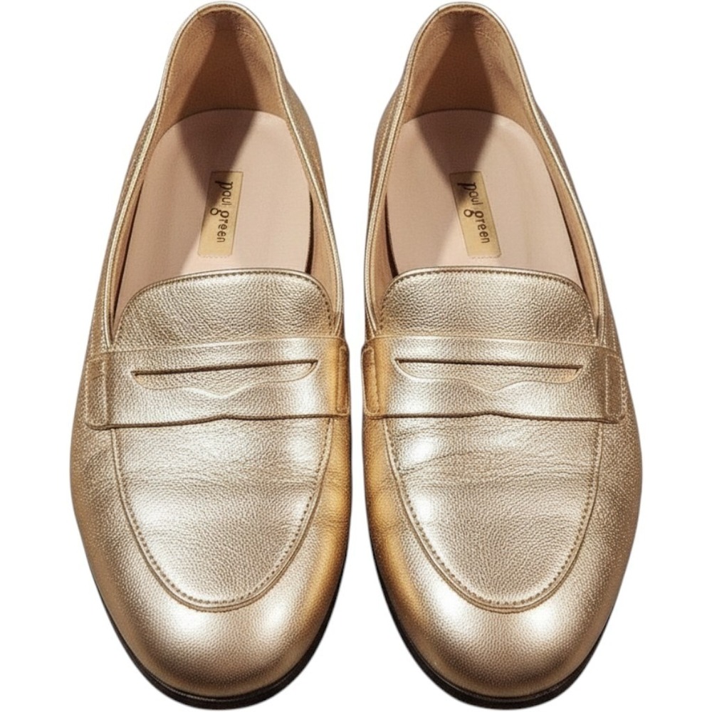Paul Green Sparkling Gold Glitter Flats Shoes Comfort Ballet Metallic Womens 6